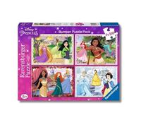 Ravensburger - Puzzle Principesse Disney, Collezione Bumper Pack 4X100, Idea Regalo per Bambini 5+ Anni, Gioco Educativo e Stimolante, 4 Puzzle da 100 Pezzi, 36x26 cm
