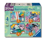 Ravensburger - Puzzle Disney Stitch, Puzzle 4 in a box, 12-16-20-24 pezzi, Puzzle Bambini 3 Anni, 70x50cm
