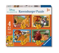 Ravensburger - Puzzle Il re Leone, Collezione 4 in a Box, Idea Regalo per Bambini 3+ Anni, Gioco Educativo e Stimolante, 4 Puzzle 12-16-20-24 Pezzi, 19x14 cm