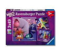 Ravensburger - Puzzles Inside Out 2 Confezioni Da 3 | Puzzle Bambini 5 Anni O Più | Regalo Bimba 5 Anni 3 X 49 Pezzi | Puzzle Bambini 21 X 21 Cm | Puzzles Perfetti Ravensburger