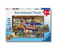 Ravensburger - Puzzles Manutenzione Di Treni E Aerei Confezione Da 2 | Puzzle Bambini 4 Anni O Più | 2 Puzzle 4 Anni 24 Pezzi | Puzzles Bambini 26,5 X 18 Cm | Regalo Bambino 4 Anni Perfetti