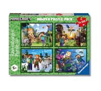 Ravensburger - Puzzles Minecraft 4 Pack | Puzzle Bambini 5 Anni In Su | Regalo Bambina 5 Anni E Uomo In Su 100 Pezzi | Puzzle Bambini 36 X 26 Cm | Puzzles Ravensburger