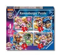 RAVENSBURGER - PUZZLE PAW PATROL THE MIGHTY MOVIE, COLLEZIONE 4 IN A BOX, 4 PUZZLE DA 12-16-20-24 PEZZI, ETà RACCOMANDATA 3+ ANNI