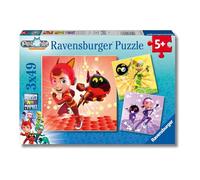 Ravensburger - Puzzle Petronix Defenders, Idea Regalo per Bambini 5+ Anni, Gioco Educativo e Stimolante, 3 Puzzle da 49 Pezzi, 21x21 cm