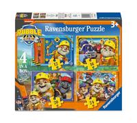 Ravensburger - Puzzle Rubble & Crew, Puzzle 4 in a box, 12-16-20-24 pezzi, Puzzle Bambini 3 Anni, 19x14cm