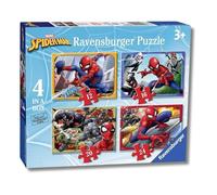 Ravensburger - Puzzle Spiderman, Collezione 4 in a Box, Idea Regalo per Bambini 3+ Anni, Gioco Educativo e Stimolante, 4 Puzzle 12-16-20-24 Pezzi, 19x14 cm