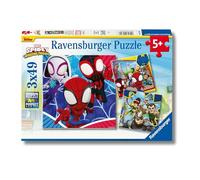 RAVENSBURGER - PUZZLE SPIDEY, COLLEZIONE 3X49, 3 PUZZLE DA 49 PEZZI, ETà RACCOMANDATA 5+ ANNI
