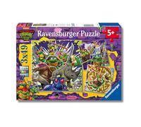 Ravensburger - Puzzle Tartarughe Ninja, Teenage Mutant Ninja Turtles, Regalo per Bambini 5+ Anni, Gioco Educativo e Stimolante, 3 Puzzle da 49 Pezzi, 21x21 cm