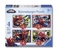 Ravensburger - Puzzle Ultimate Spider-Man, Collezione 4 in a Box, Idea Regalo per Bambini 3+ Anni, Gioco Educativo e Stimolante, 4 Puzzle 12-16-20-24 Pezzi