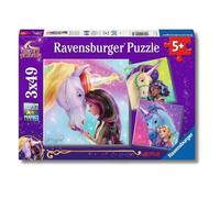 Ravensburger - Puzzle Unicorn Academy, 3 Puzzle 49 pezzi, Puzzle Bambini 5 Anni, 21x21 cm
