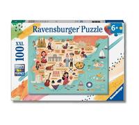 Ravensburger - Puzzles XXL Mappa Della Spagna E Del Portogallo | Puzzle Bambini 6 Anni In Su | Puzzle Ravensburger 100 Pezzi | Giochi Per Bambini 36 X 49 Cm | Regalo Bambino 6 Anni O Più