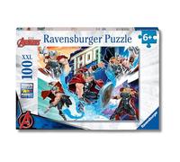 Ravensburger - Puzzles XXL Marvel Thor | Puzzle Bambini 6 Anni In Su | Puzzle Ravensburger 100 Pezzi | Giochi Per Bambini 36 X 49 Cm | Regalo Bambino 6 Anni O Più