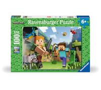 Ravensburger - Puzzles XXL Minecraft | Puzzle 6 Anni In Su | Puzzle 100 Pezzi Per Bambini Da 6 Anni In Su | Puzzle Bambini 36 X 49 Cm | Puzzles Ravensburger