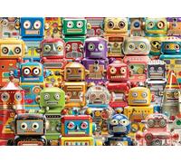 Ravensburger Retro Robots - Puzzle da 500 pezzi di grande formato, divertimento educativo con robot giocattolo vintage, opera d'arte di Michael David Ward, ideale per appassionati di puzzle e