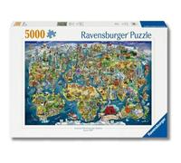 Ravensburger RVB12001738 Puzzle da 5000 Pezzi - Mappa del Mondo Illustrata