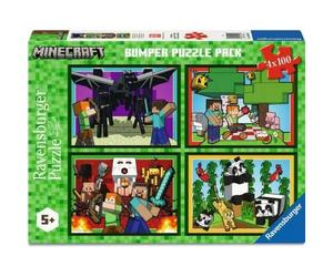 Ravensburger RVB12004290 4 Puzzle da 100 Pezzi - Minecraft