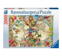 Ravensburger - Puzzle Flora Fauna Mappa del mondo - 3000 Pezzi