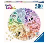 Ravensburger - Puzzle 500 pezzi rotondo Animali, Puzzle adulti, 52cm | Puzzle rotondo da 500 pezzi, formato 52x52 cm, pensato per adulti dai 14 anni, con poster incluso e idea regalo.