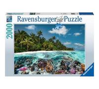 Ravensburger - puzzle un tuffo alle maldive, 2000 pezzi, puzzle adulti