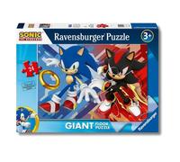 Ravensburger - Sonic, Giant Floor Puzzle Per Bambini 3+ Anni, 24 Pezzi | Giant Floor Puzzle di Sonic da 24 pezzi, gioco educativo e divertente, ideale come regalo originale per bambini dai 3 anni.