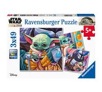 Ravensburger Star Wars The Mandalorian: Grogu Moments - Set di puzzle per bambini da 3 x 49 pezzi | Pezzi unici e ad incastro | Sviluppa le capac