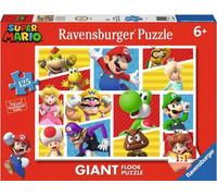 Ravensburger - puzzle super mario, collezione 125 giant pavimento, 125 pezzi, età raccomandata 6+ anni