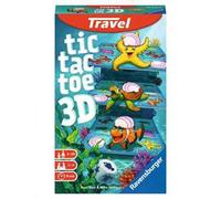 Ravensburger - Tic Tac Toe 3D Travel Game, Gioco Tris Tascabile, 2-4 Giocatori, 6+ Anni