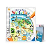 Ravensburger tiptoi Atlas / Libro Il mio grande Atlante mondiale + Bambini Cartina mondiale - Paesi, Animali, Continenti