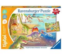 Ravensburger tiptoi Puzzle 00198-Puzzle per Piccoli esploratori: Dinosauro, per Bambini dai 3 Anni in su, per 1 Giocatore, Colore Bianco e Nero, 00198