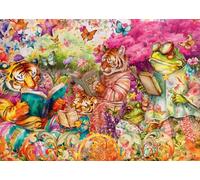 Ravensburger USA Jigsaw Nationals, Book Club, puzzle da 1000 pezzi, scena accogliente a tema lettura, divertente e creativo per gli amanti dei libri, dai 14 anni in su