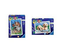 Ravensburger28935 6 Creart, Gattino E Farfalla, Dipingere Con I Numeri & 28931 8 Creart Serie E - Cani Retriever, Dipingere Con I Numeri, Gioco Creativo Per Bambine E Bambini