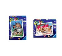 Ravensburger28935 6 Creart, Gattino E Farfalla, Dipingere Con I Numeri & 28938 7 Creart, Gattini Sul Cuscino, Dipingere Con I Numeri