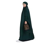 Ravent Abito da Donna Musulmano di Un Pezzo Abito da Preghiera per Le Donne Abaya Abito Islamico Medio Oriente Dubai Turchia Maxi Abaya Caftano con Hijab Abito a Figura Intera,