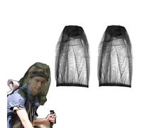 Raveparty 2 zanzariera, rete di protezione per la testa, copertura per la testa in rete, per attività all'aperto, arrampicata, pesca, apiario, Nero , Taglia unica