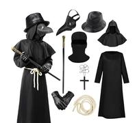 Raveparty medico della peste costume, costume medico della peste, maschera Steampunk per Halloween, Cosplay e gioco di ruolo per adulti (Stile A, L)