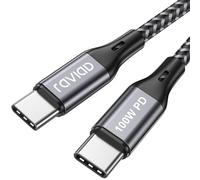 RAVIAD 100W Cavo USB C USB C 2M, Cavo USB Type-C PD Ricarica Rapida USB C con E-Mark Chip 5A/20V per iPhone 16/15, Galaxy S24/S23/S22/S21, MacBook, Pad Air, Google Pixel