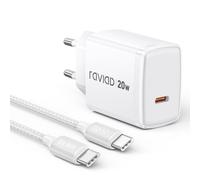 RAVIAD 20W Caricatore USB C, Caricabatteria Tipo C con Cavo USB C 2M