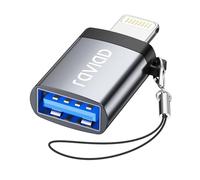 RAVIAD Adattatore Lightning a USB 1 Pezzi, Adattatore USB 3.0 Compatto Adattatore OTG per iPhone/i-Pad, Supporto Disco USB, Mouse, Lettore di Schede, Hub