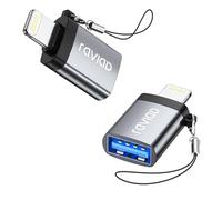 RAVIAD Adattatore Lightning a USB, Adattatore USB3.0 Compatto Adattatore OTG per iPhone/i-Pad, Supporto Disco USB, Mouse, Tastiera MIDI, Lettore di Schede, Hub