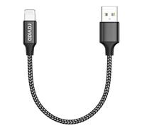 RAVIAD Cavo iPhone Corto, 50CM Caricatore iPhone [Certificato MFi] Carica Rapida Nylon Cavo iPhone per iPhone 14 13 12 11 Pro Max Mini XR XS X 8 7 6 Plus 6s 6 SE 5 5s 5c SE 2020- Nero