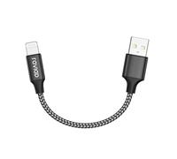 RAVIAD Cavo iPhone Corto, [Certificato MFi] 15CM Caricatore Lightning Carica Rapida Nylon Cavo Lightning per iPhone 14 13 12 11 Pro Max Mini XR XS X 8 7 6 Plus 6s 5 5s 5c SE 2020 - Nero