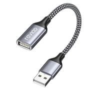 RAVIAD Cavo prolunga USB 2.0 0.5M, Cavo USB 2.0 A maschio e femmina Nylon prolunga Cavo USB 0.5 Metri per Chiavetta USB, Hub USB, Lettore di schede, Tastiera, Stampante, Scanner, Fotocamera - Grigio