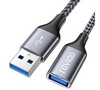 RAVIAD Cavo prolunga USB 3.0 2M, Cavo USB 3.0 A maschio e femmina 5Gbps Nylon prolunga Cavo USB 2 Metri per Chiavetta USB, Hub USB, Lettore di schede, Tastiera, Stampante, Scanner, Fotocamera -Grigio