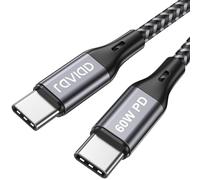 RAVIAD Cavo USB C a USB C 2M, Cavo USB Type-C 60W PD di Ricarica Rapida per MacBook Pro, Macbook Air, Pad Pro, Samsung Galaxy S21 S20 S10 S9 A12 A52, Mi 11 10, OnePlus