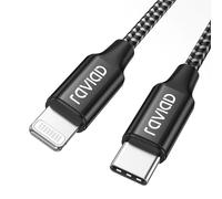 RAVIAD Cavo USB C iPhone 1M Certificato MFi Cavo iPhone USB C PD Carica Rapida Compatibile con Phone 14/13/12/11 Pro Max/X/XS/XR/8/8 Plus/7/7 Plus/6s/6s Plus/6/5/5s/5c/SE 2020 - Nero