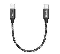 RAVIAD Cavo USB C iPhone Corto 0.3M Certificato MFi Cavo iPhone USB C PD Carica Rapida Compatibile con Phone 14/13/12/11 Pro Max/X/XS/XR/8/8 Plus/7/7 Plus/6s/6s Plus/6/5/5s/5c/SE 2020 - Nero
