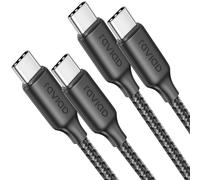 RAVIAD Cavo USB C USB C 100W [2Pezzi 1M] Cavo USB Type-C PD3.0 5A Ricarica Rapida QC3.0 Nylon Cavo Tipo C Caricabatterie Cellulare per iPhone 16 15 Pro Max Galaxy S25 S24 Ultra iPad Pro MacBook ECC