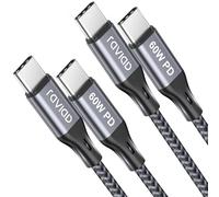 RAVIAD Cavo USB C USB C [2Pezzi 1M], 60W Cavo USB Type-C PD 3A Ricarica Rapida Nylon Intrecciato Cavo per iPhone 17 16 15 Pro Max, Samsung Galaxy S24 S23 S22 S21 S20 A12, Google Pixel