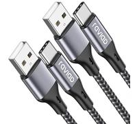 RAVIAD Cavo USB Type-C 10FT/2Pezzi, Cavo USB C Ricarica Rapida Nylon Intrecciato Cavo Type C per Samsung Galaxy S21/S10/ S9/A30/A40/A50/A70/A20e, Mi 11t, Redmi Note, OnePlus, Realme