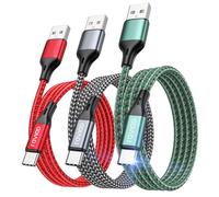 RAVIAD Cavo USB Type-C [3Pezzi, 2m] Cavo USB C Ricarica Rapida Nylon Intrecciato Cavo Type C per Phone 16/15, Galaxy S25/S24/ S23/S22/S21/S20/A50/A70, Mi 11t, Redmi Note, Realme